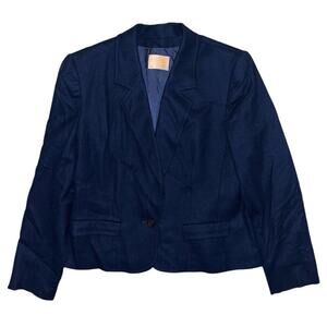 Vintage Pendleton Blazer Womens Navy Size 10 100% Virgin Wool Blue Made in USA